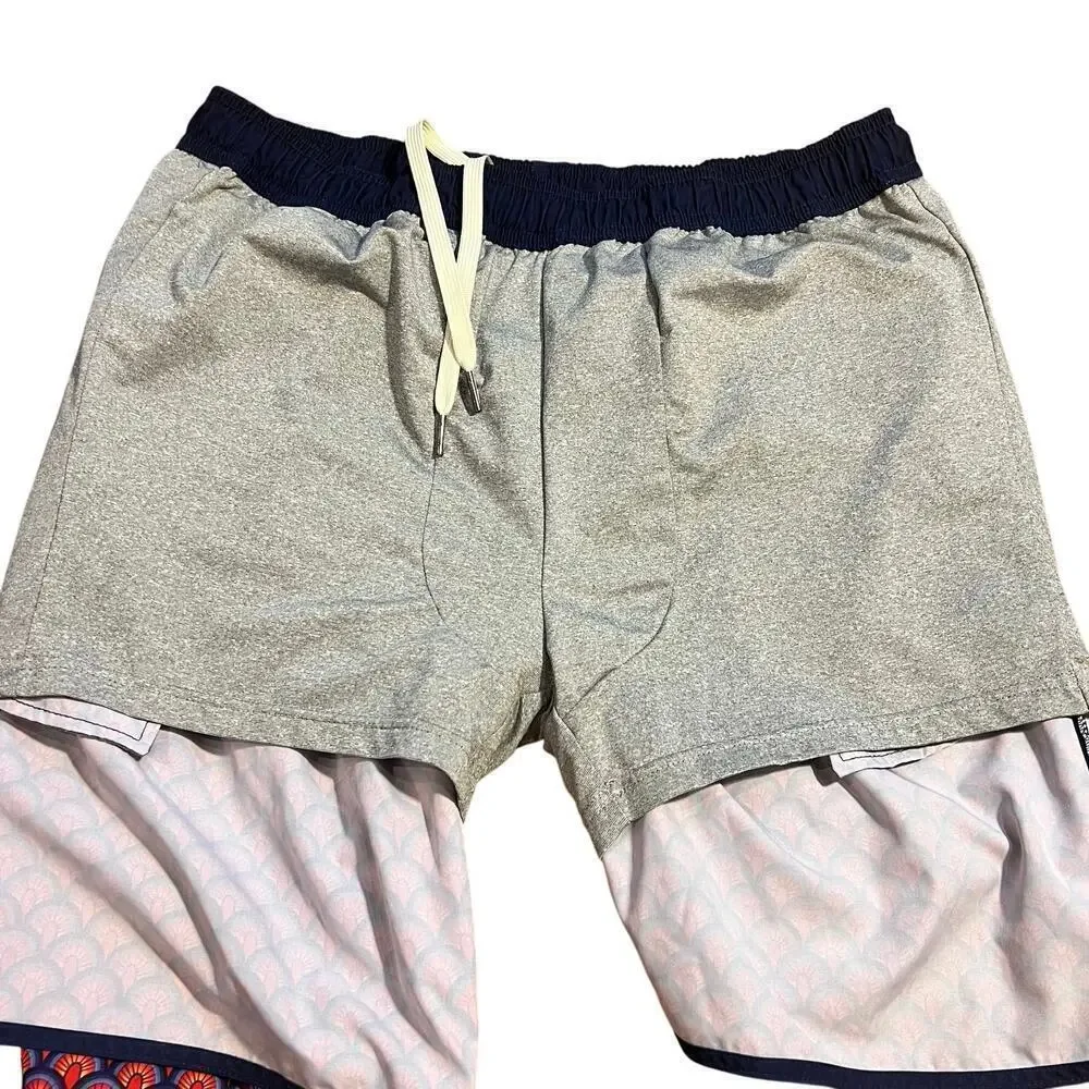 Fair Harbor The Anchor Men’s Performance Swim Trunks Size XXL 2XL Geo Print 8”